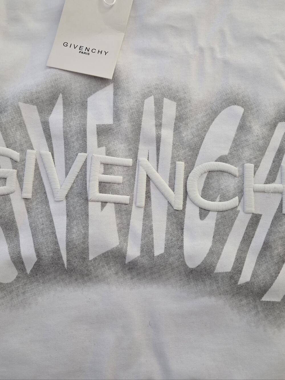 Givenchy White Tee with Gray Gradient Logo - Picture 2 of 3